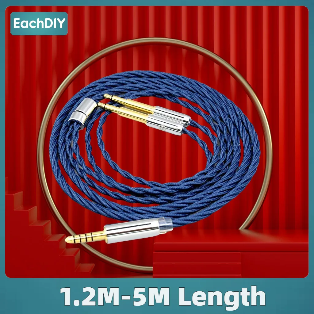 

99% Pure Silver Earphone Cable For Meze 99 Classics NEO NOIR Headset Headphone OCC Graphene Alloy Full Sleeved 8588