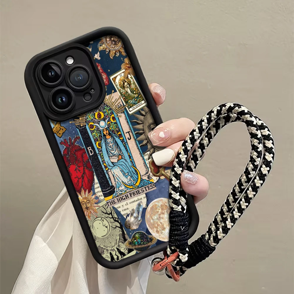 Die Priest Tarot Collage Strap Rope Handyhülle für Samsung Galaxy Note 20 Ultra S25 S26 Plus S24 S23 FE S23 S24 S25 Ultra Cover – Detail 1