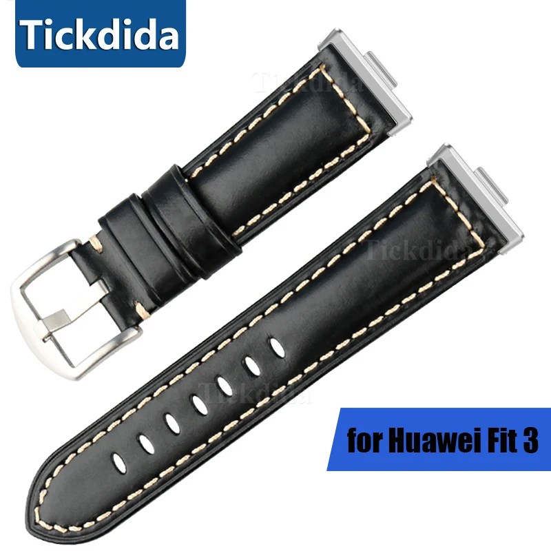 

High Quality Genuine Leather Watch Strap for Huawei Watch Fit 3 Quick Release WatchBand for Huawei Watch Fit3 Accessories