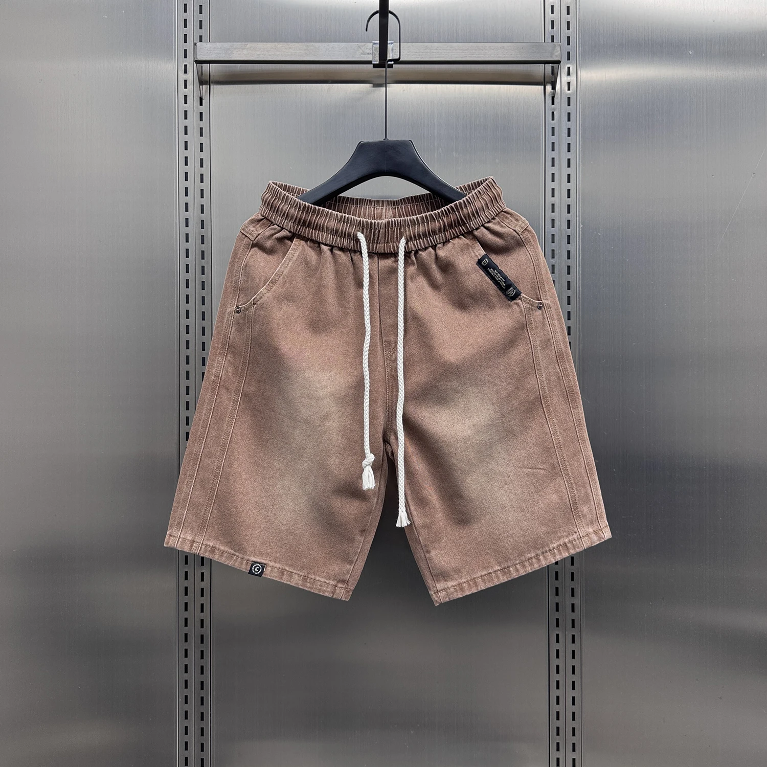 

Мужские джинсовые шорты Waed: повседневные, с пэчворком, свободного кроя, прямые, летние, новые, в американском ретро-стиле, бриджи до колена