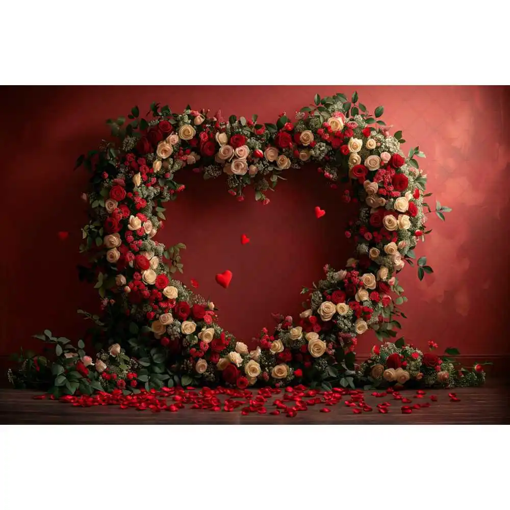 Vintage red flower wall photo background red rose photography background Valentine\'s Day children\'s portrait photo studio props