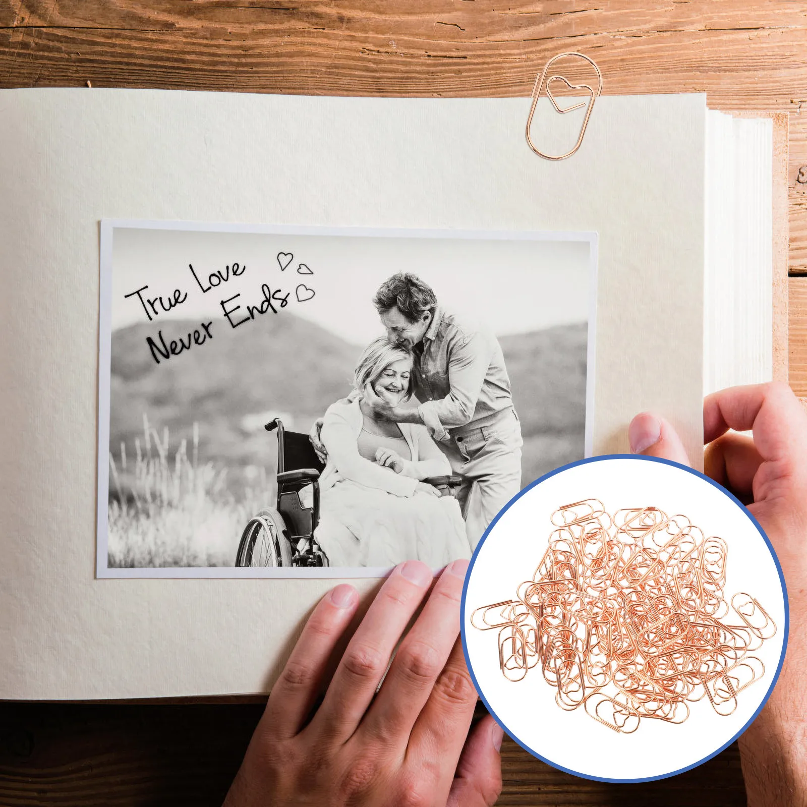 100 قطعة مقاطع حياكة صغيرة على شكل قلب مقاطع زخرفية معدنية لملحقات مشبك ورق إشارة مرجعية للمكتب #1