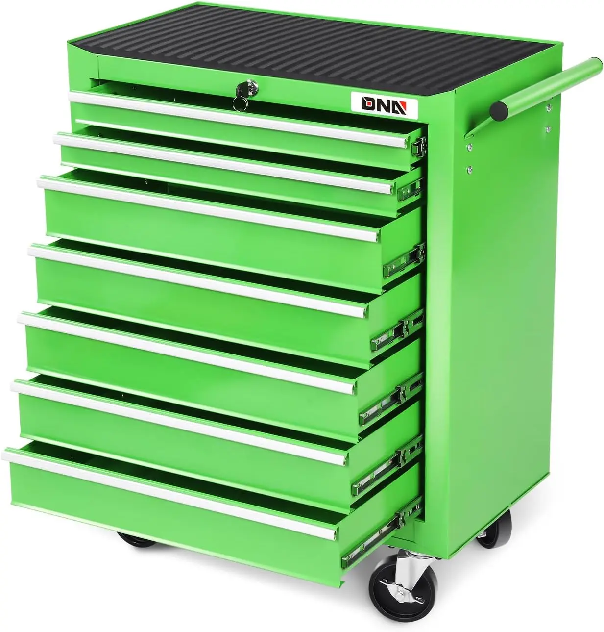 

7-Drawer Rolling Tool Cabinet Chest With Keyed Locking System Non-Slip Mat, For Garage Warehouse Workshop, Green, Tools-00399