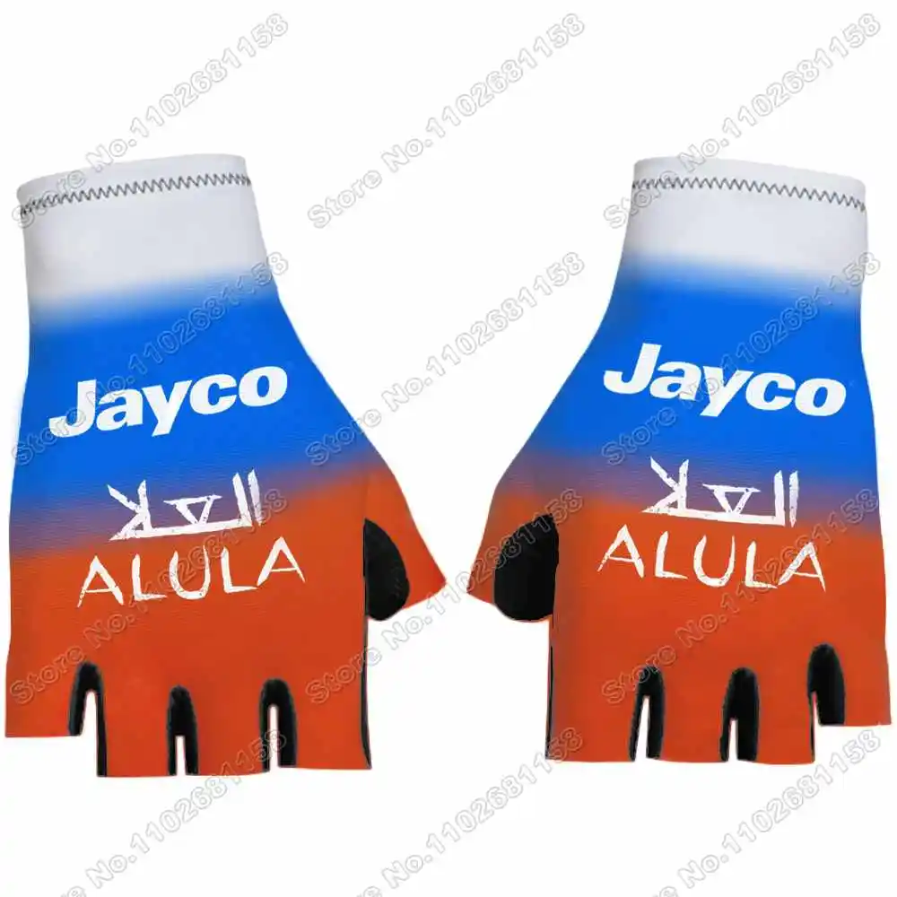 2025 فريق JAYCO ALULA قفازات ركوب الدراجات الرجال المضادة للانزلاق هلام نصف اصبع دراجة قفاز فرنسا جولة دراجة جيرسي دراجة نارية القفاز