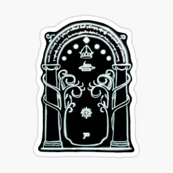 Durins Gate To Moria Glow 5PCS Stickers for Cute Window Stickers Art Decor Bumper Luggage Print Funny Decorations Wall Cartoon