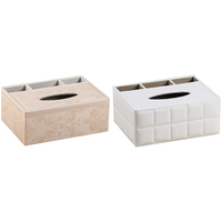 Multifunction PU Leather Pen Pencil Remote Control Tissue Box Cover Holder Desk Storage Box Container