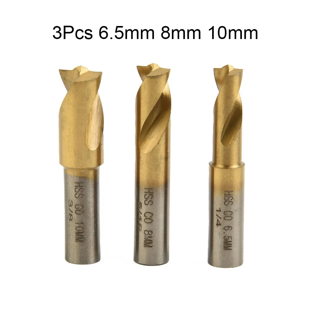 

3pcs 6.5 8 10mm HSS CO Spot Weld Cutter Drill Bits Plating Sawtooth Point Countersink Remove Sheet Metal Solder Joint