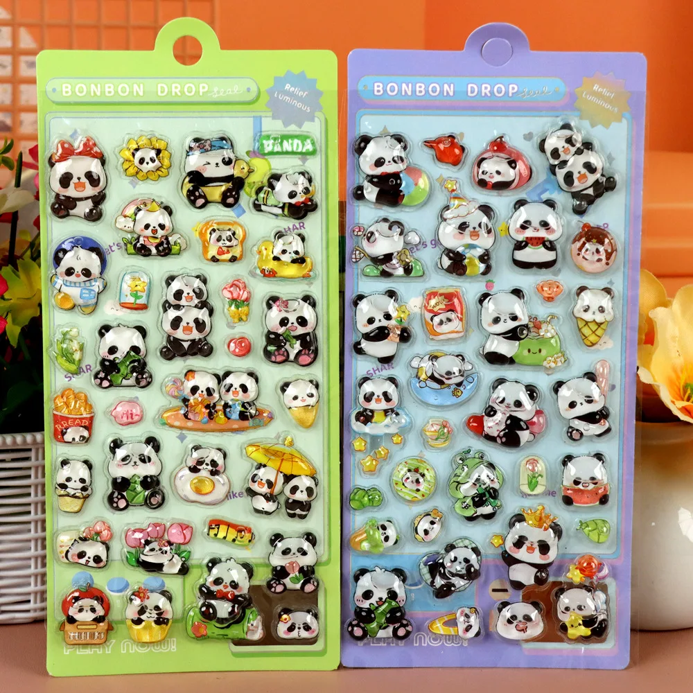 새로운 귀여운 만화 산리오 3D 입체 스티커 예쁜 카와이 쿠로미 마이멜로디 시나몬 애니메이션 데칼 크리스탈 장식 스티커