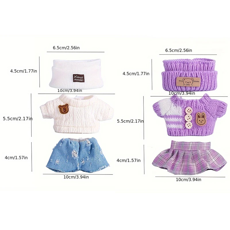 2 sets Labubu-poppenkleding voor Labubu, Labubu-kleding, Labubu-accessoires-outfits voor spelen en display (schoenen en pop niet inbegrepen)