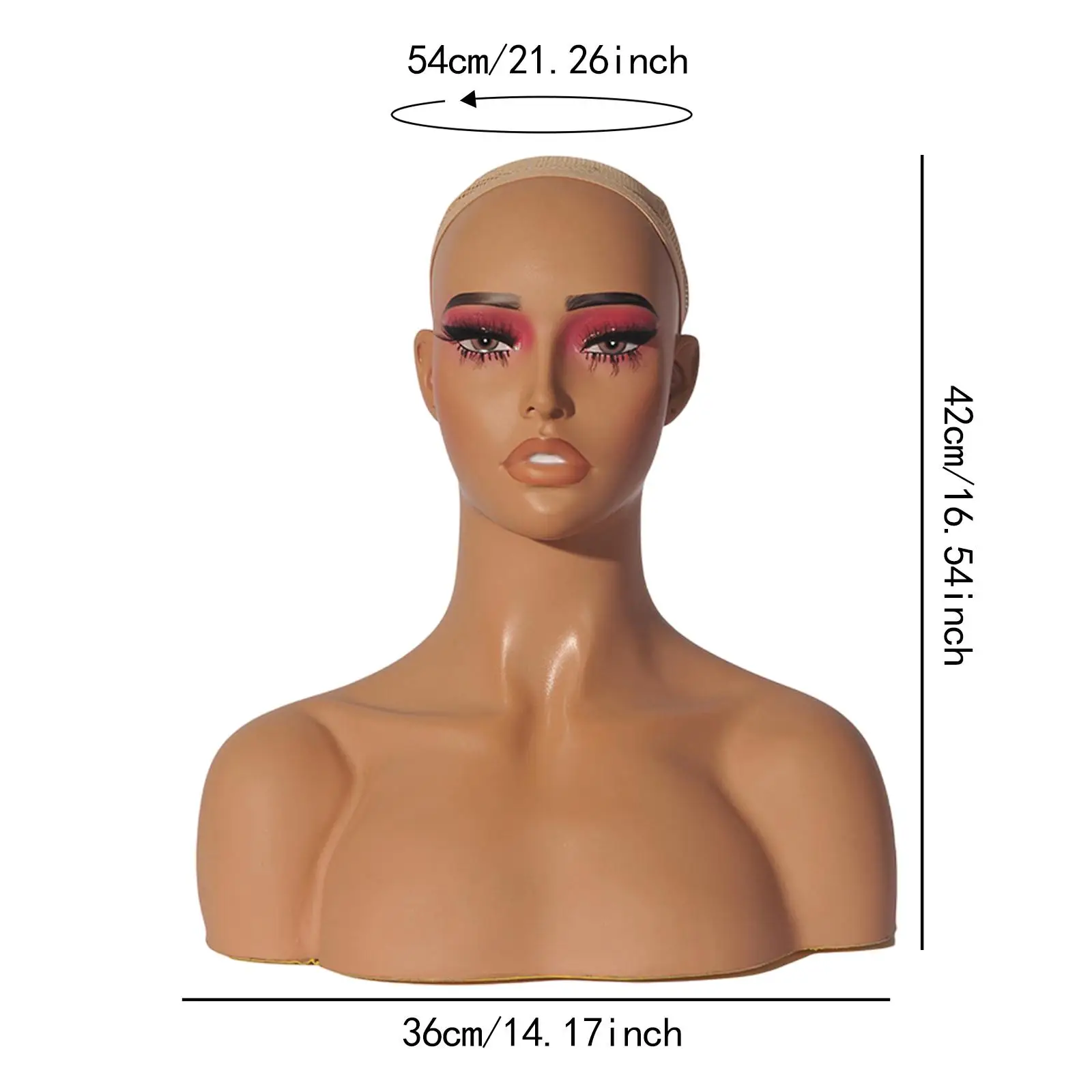 رأس عارضة أزياء للعرض والإكسسوارات بقاعدة ثابتة للأوشحة والمجوهرات #6