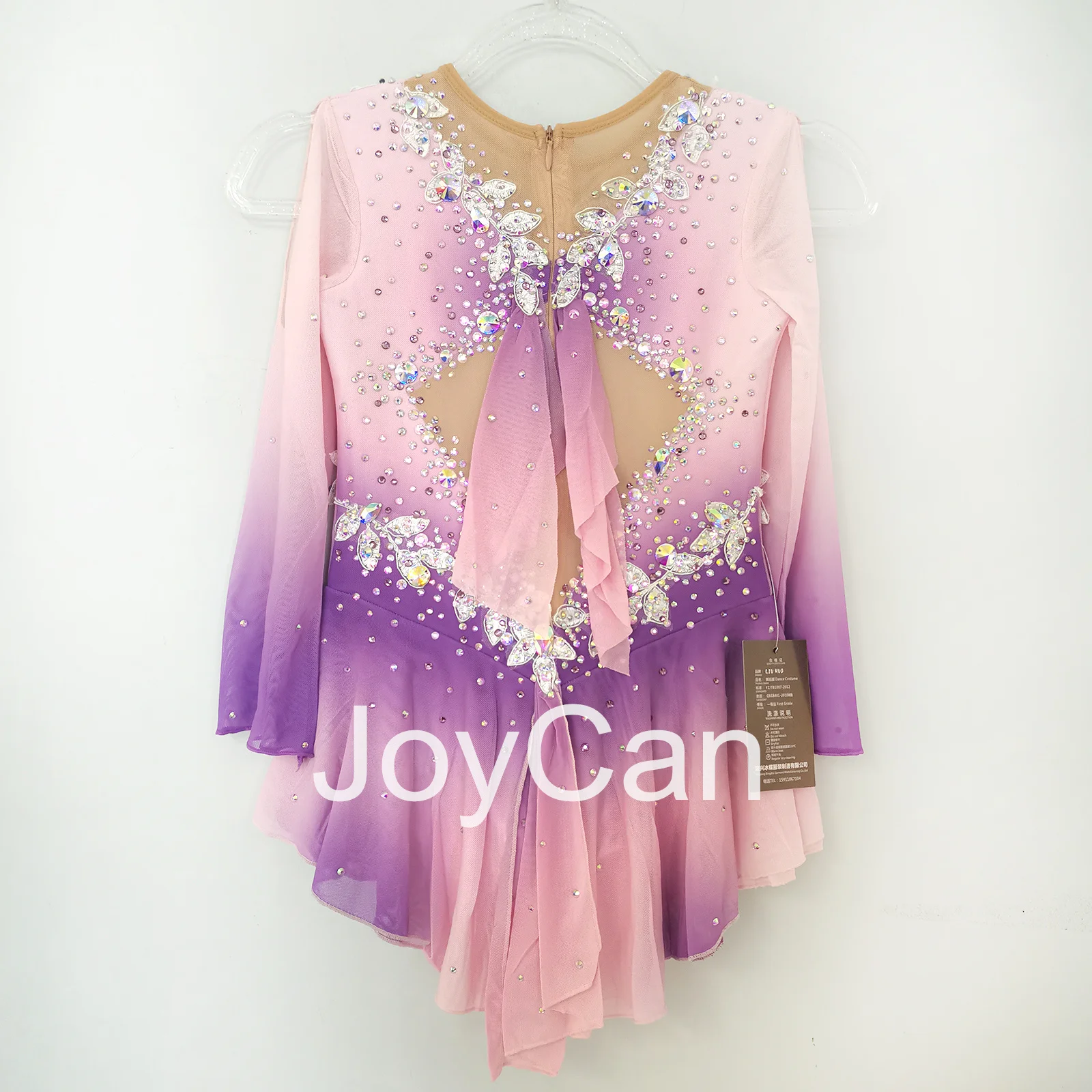 JoyCan-فستان تزلج مطاطي للفتيات ، شكل جليدي ، أرجواني ، منافسة ، ملابس رقص ، مخصص