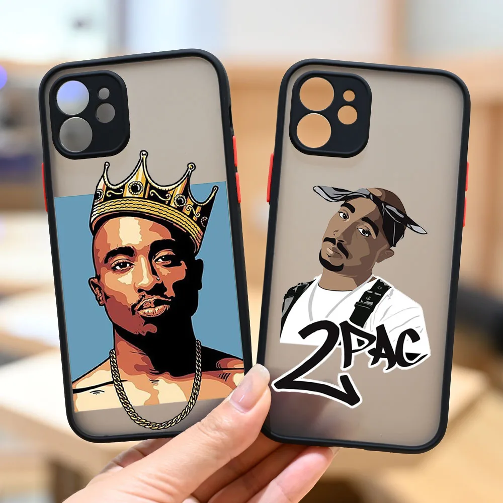 Tupac 2Pac Hip Hop Swag Matte Phone Case For iPhone 12 13 11 14 Pro Max Mini SE 7 8 Plus XS MAX XR Shockproof Hard Cover Fundas