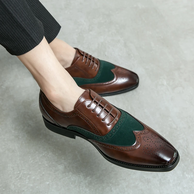 

Men's casual shoes British fashion men's shoes brogue shoes carved business formal pointed leather shoes