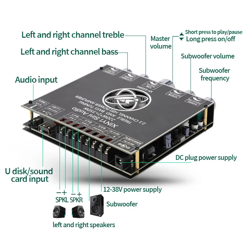 مضخم صوت ستيريو قوي ، لوح مضخم صوت ، جهير ، ضبط الملاحظات ، أمبير S350H ، 208 x + W ، 220WX2 + W