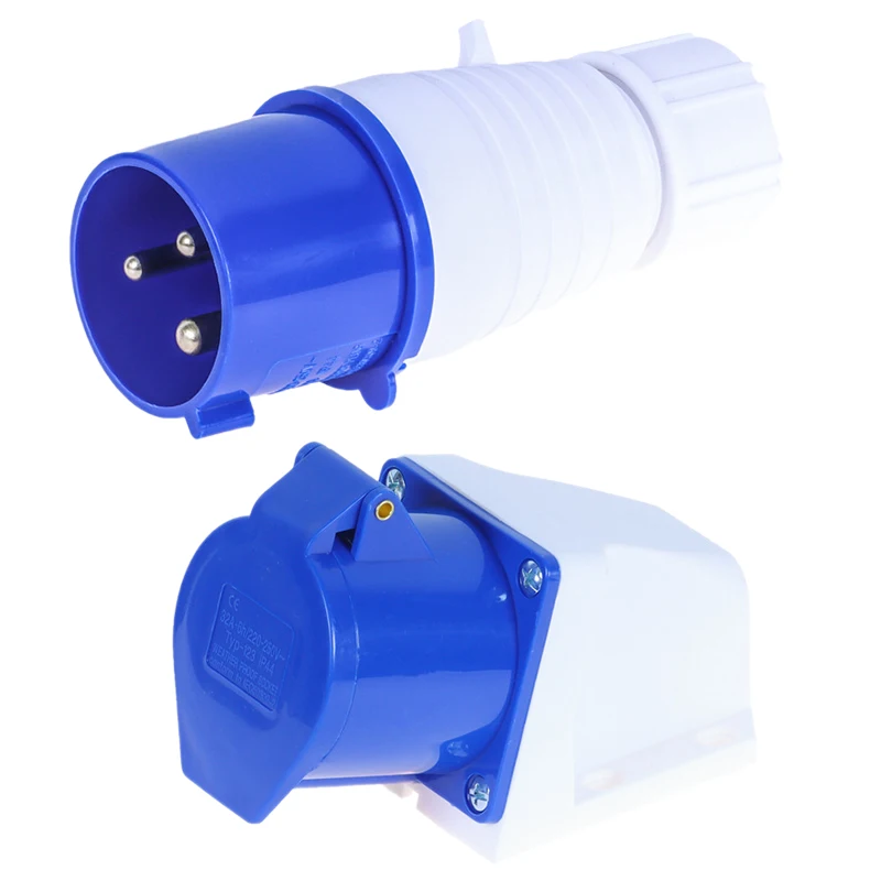 

16A 3-контактный промышленный набор вилок и розетки 220-250 В водонепроницаемая розетка для прицепа на колесах, автофургона, грузовика, яхты