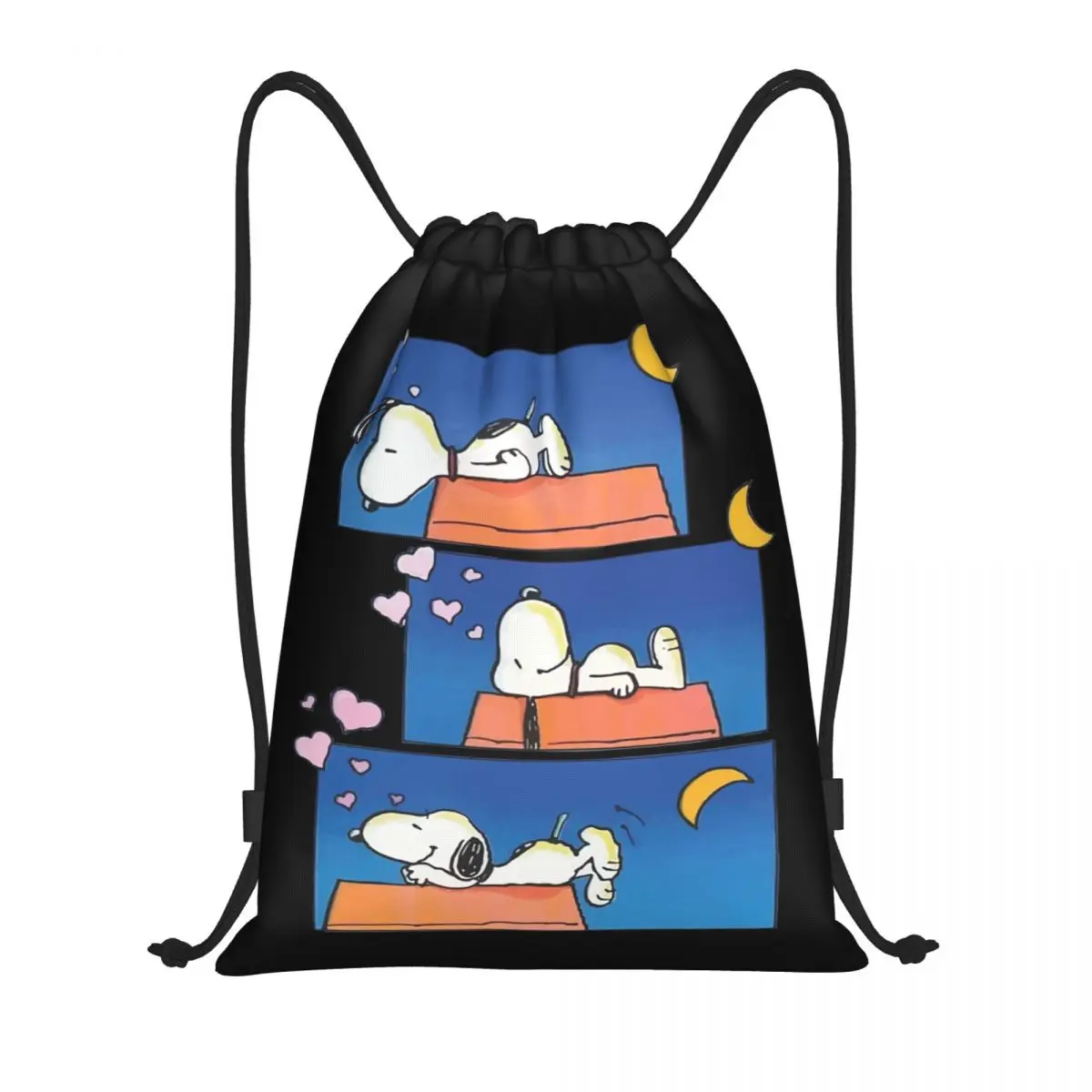 Custom S-Snoopys Sleep Drawstring Bag Men Women Lightweight Sports Gym Storage Backpack