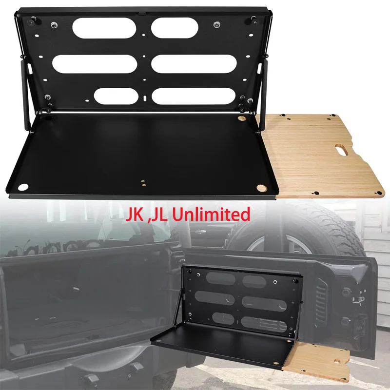 Drop Down Tailgate Table for 07-2022 Jeep Wrangler JK ,JL Unlimited Sports Freedom Sahara Rubicon Rear Door Foldable Cargo Shelf