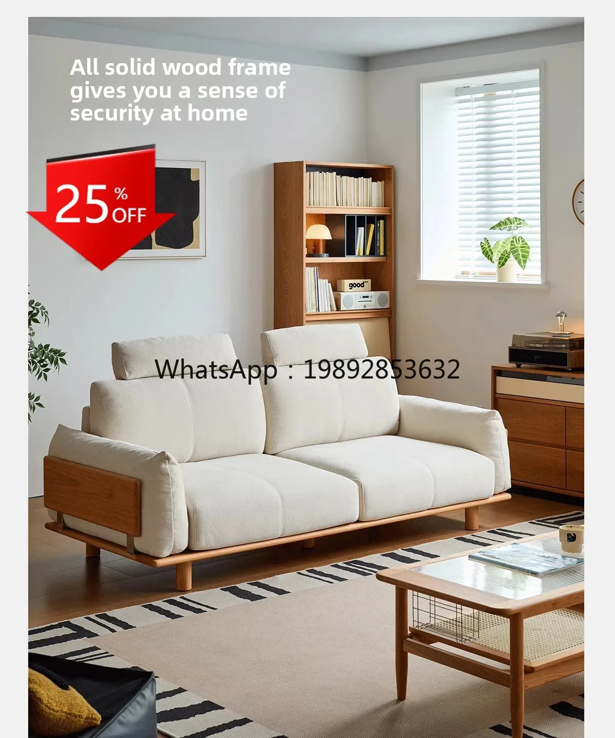 

LYY Modern Minimalist Living Room New Chinese Style High Back Sofa Small Apartment Straight Row Sofa1