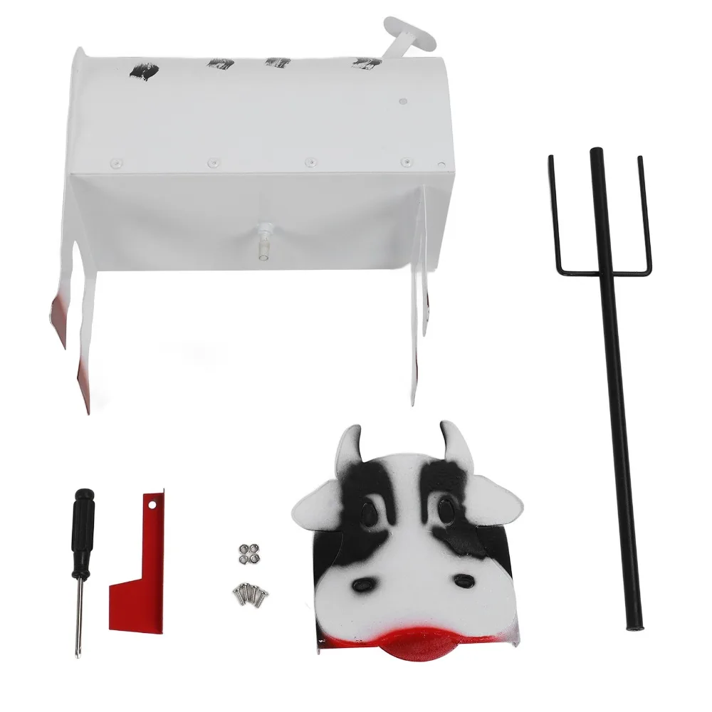 13pcs Iron Cow Mailbox Cover Ample Inner Space Spacious Delivery Port Cow Letter Box Cover Cow Spots Farm Novelty Mailbox