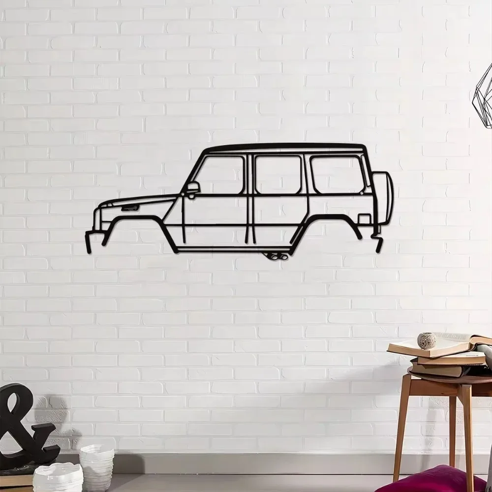 G63 Auto-Silhouette Metall-Wandkunst, Moderne Wohnraumdekoration für Innen- und Außenbereich