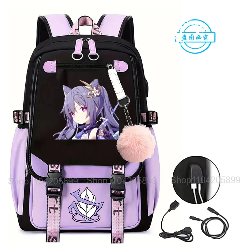 Genshin Impact Backpacks Anime Mochila Student School Bag Girls Gift Laptop Daily Travel Rucksack