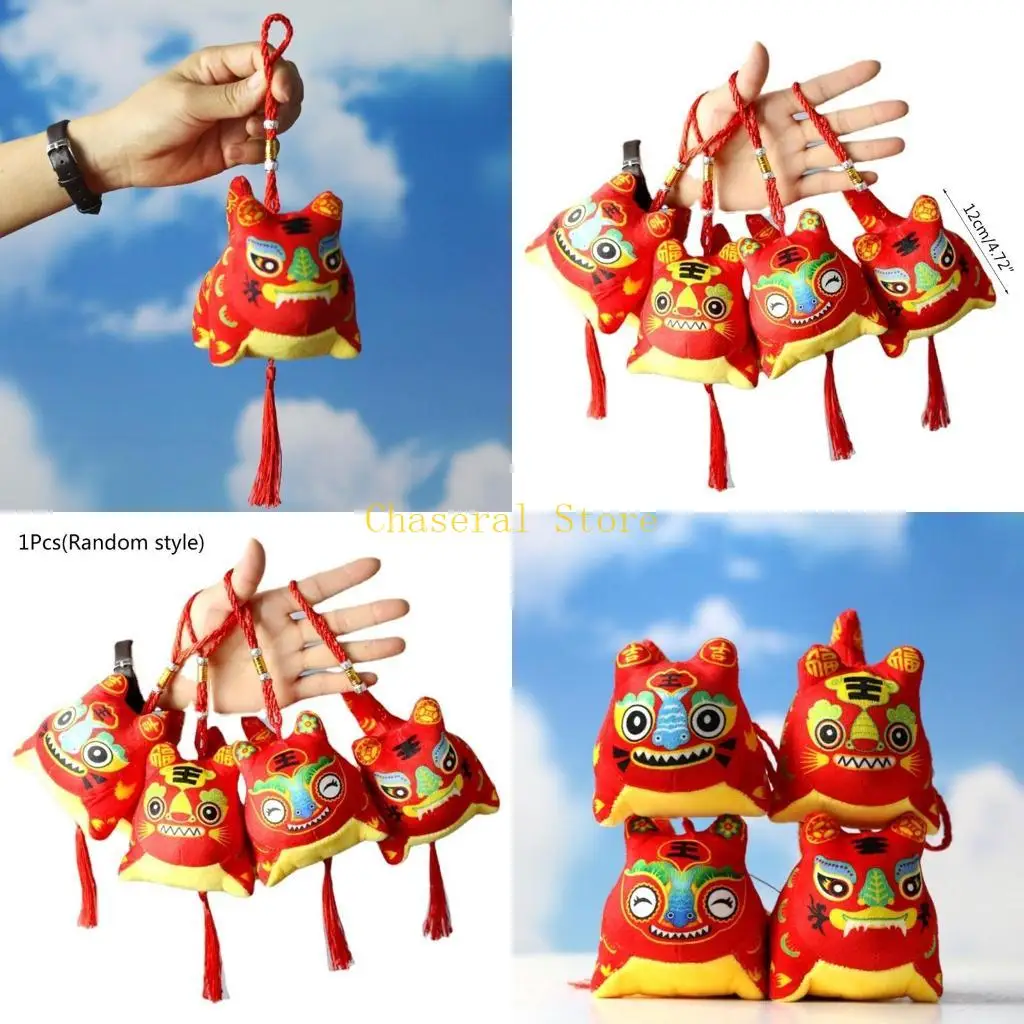 

E7CE Plush для куклы Популярные подвески тигра милый зодиак -тигр для куклы случайные новогодние украшения подарков