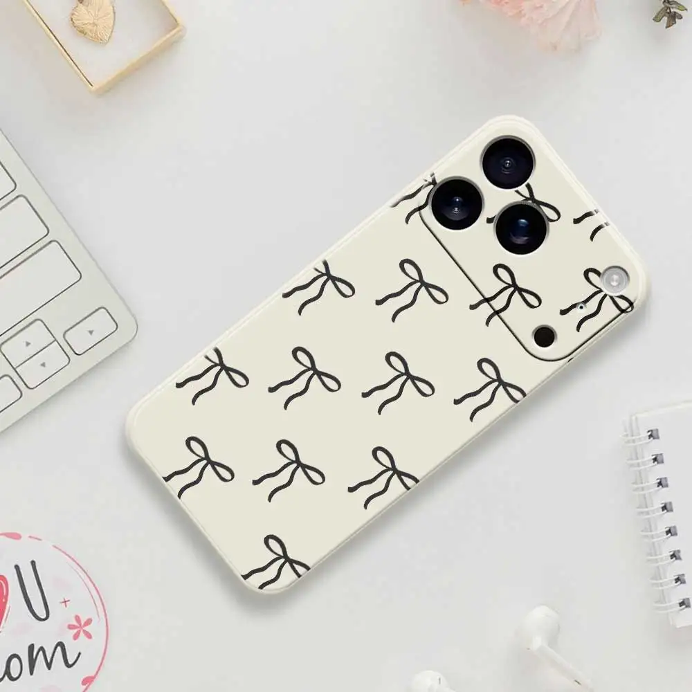 Bowknot Pattern Phone Case For iPhone 17 Pro Max 17 Air 16 15 14 Plus 13 12 11 Pro Max XS Max XR 7 8Plus 16E Silicone Soft Cover