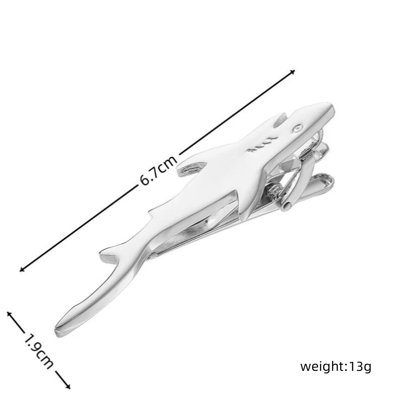 Klasyczne męskie i damskie spinki do krawatów wysokiej jakości metalowe zwierzęce klipsy rekina garnitur biznesowy koszule akcesoria biżuteria