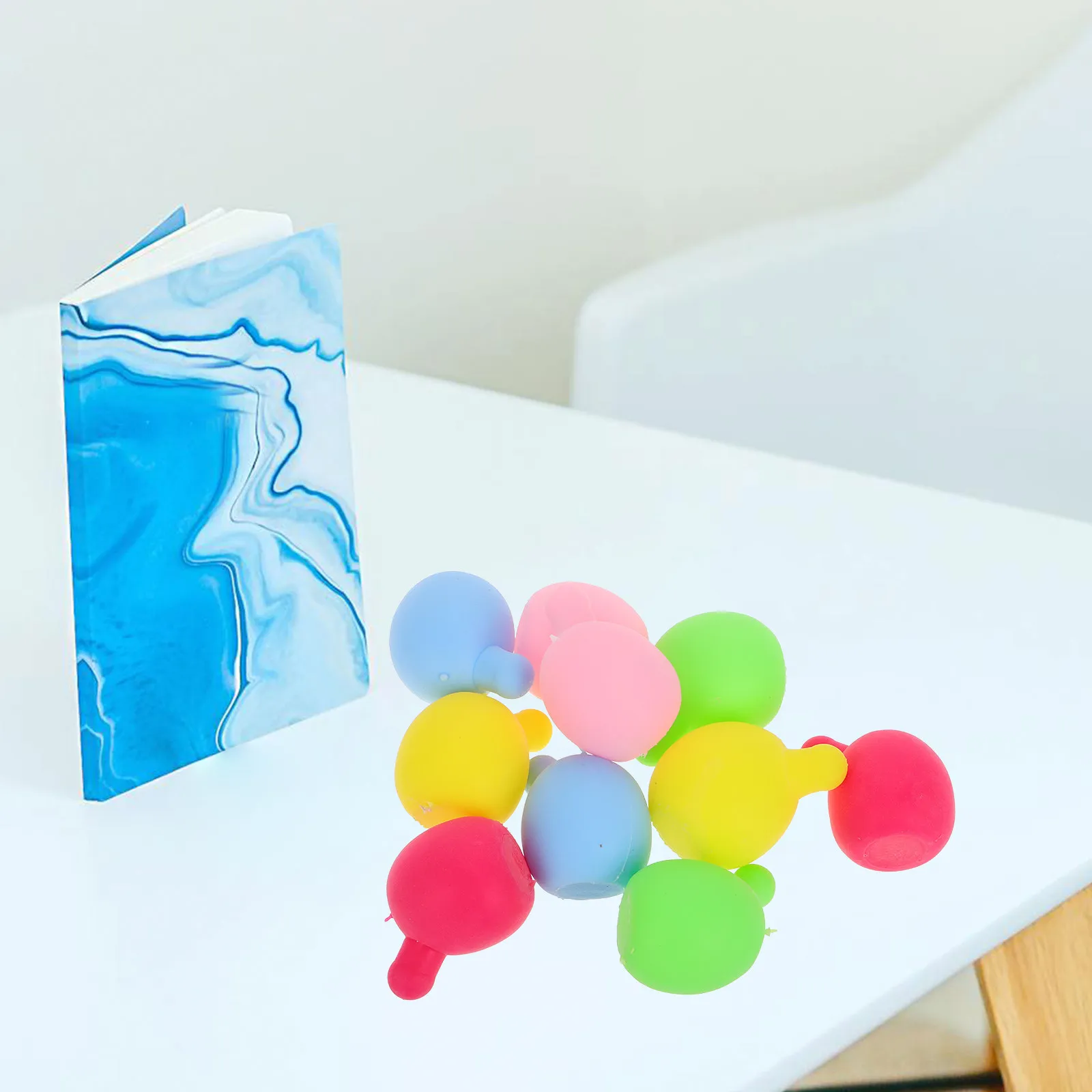 10Pcs White Squeeze Ball Bubble Inserts Silicone Crochet DIY Sensory Craft Replacement Inner Balls Stress Relief Fidget Party