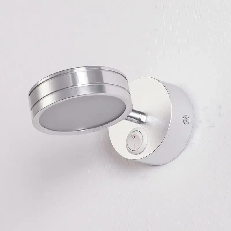 Modern Simplicity LED Wall Lamps Silver Bedroom Bedside Lamp Children's Reading Corridor Light Direction Adjustable 5W AC90-260V