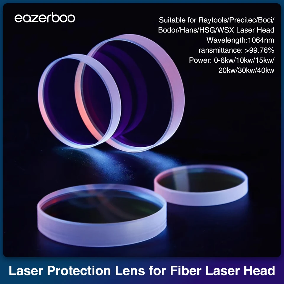 

34x5 Laser Cutting Machine Protective Lens 30x5 24.9x1.5 Original for Raytools Bodor WSX Precitec Laser Head Protection Lens