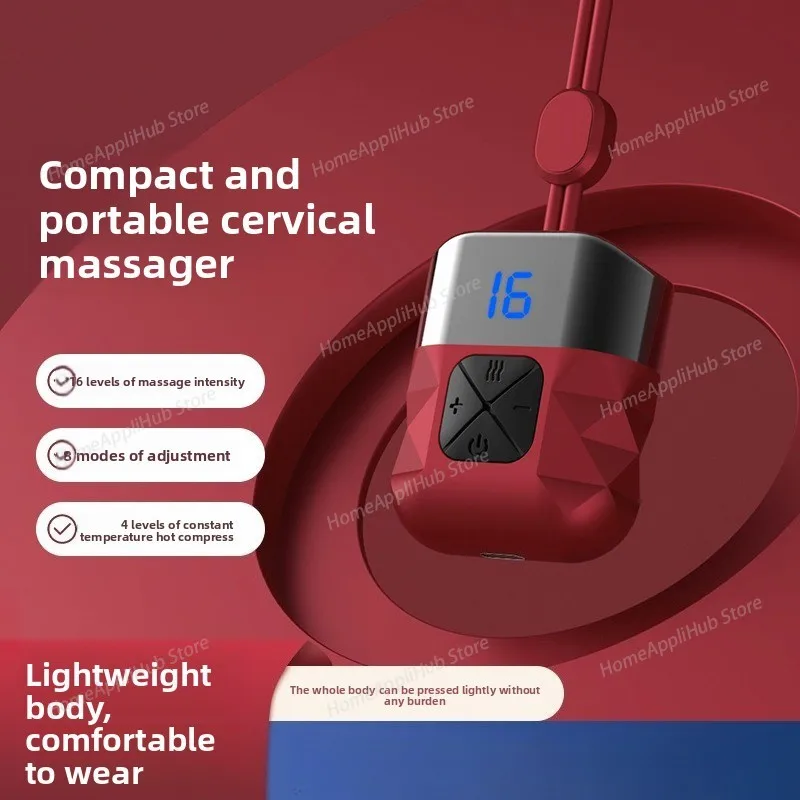 Household neck hanging device, pulse hot compress, intelligent constant temperature neck protection device, portable massager