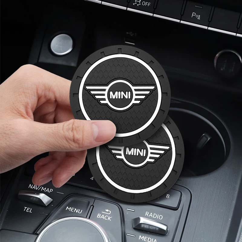 Do Mini Cooper One S JCW R55 R56 R60 F56 Countryman Akcesoria 2Pc Gumowa podkładka pod kubek samochodowy Uchwyt na butelkę Antypoślizgowa mata