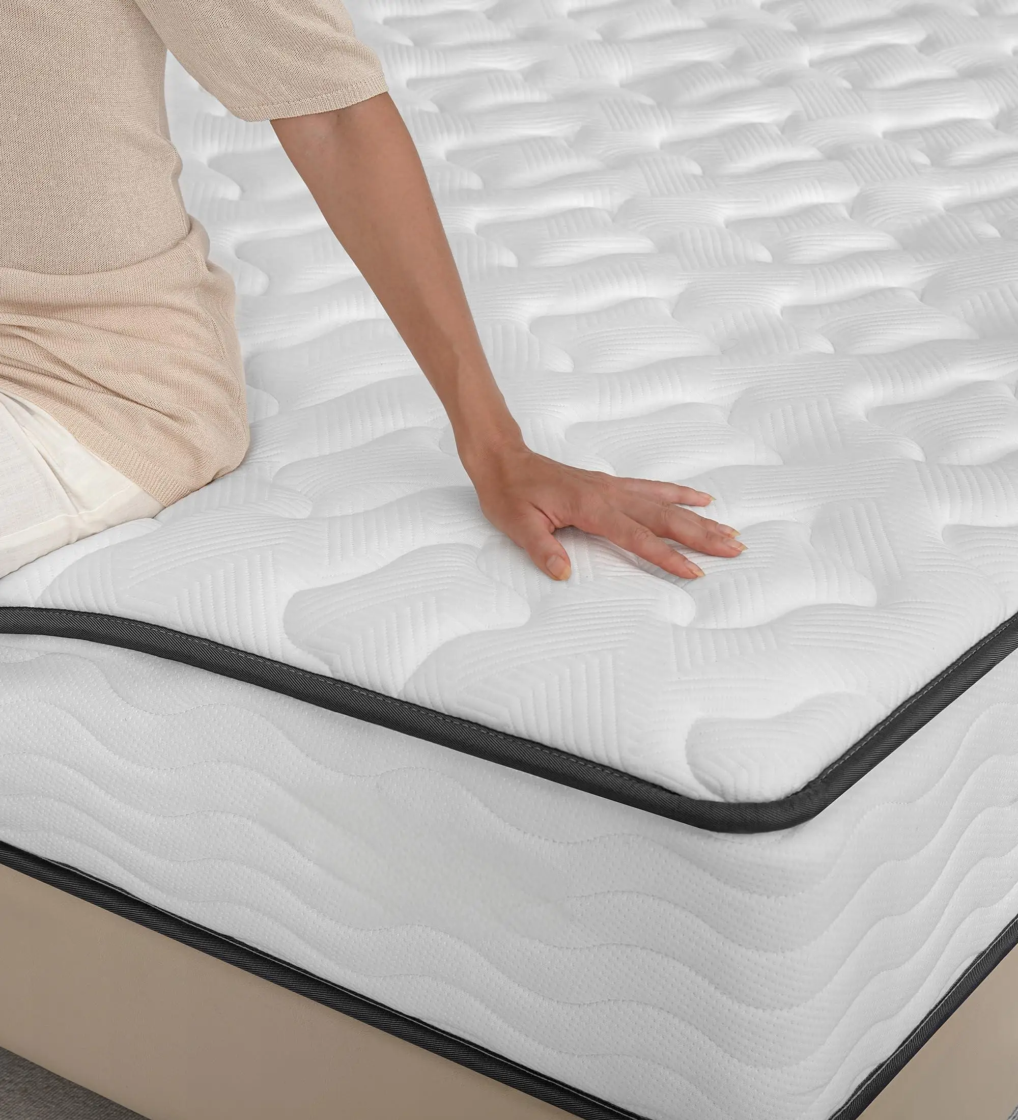 الجملة التبريد الحديثة متوسطة قسط عالية الكثافة رغوة العظام جيب الربيع فراش نشمر مقاسات الملك الملكة #4