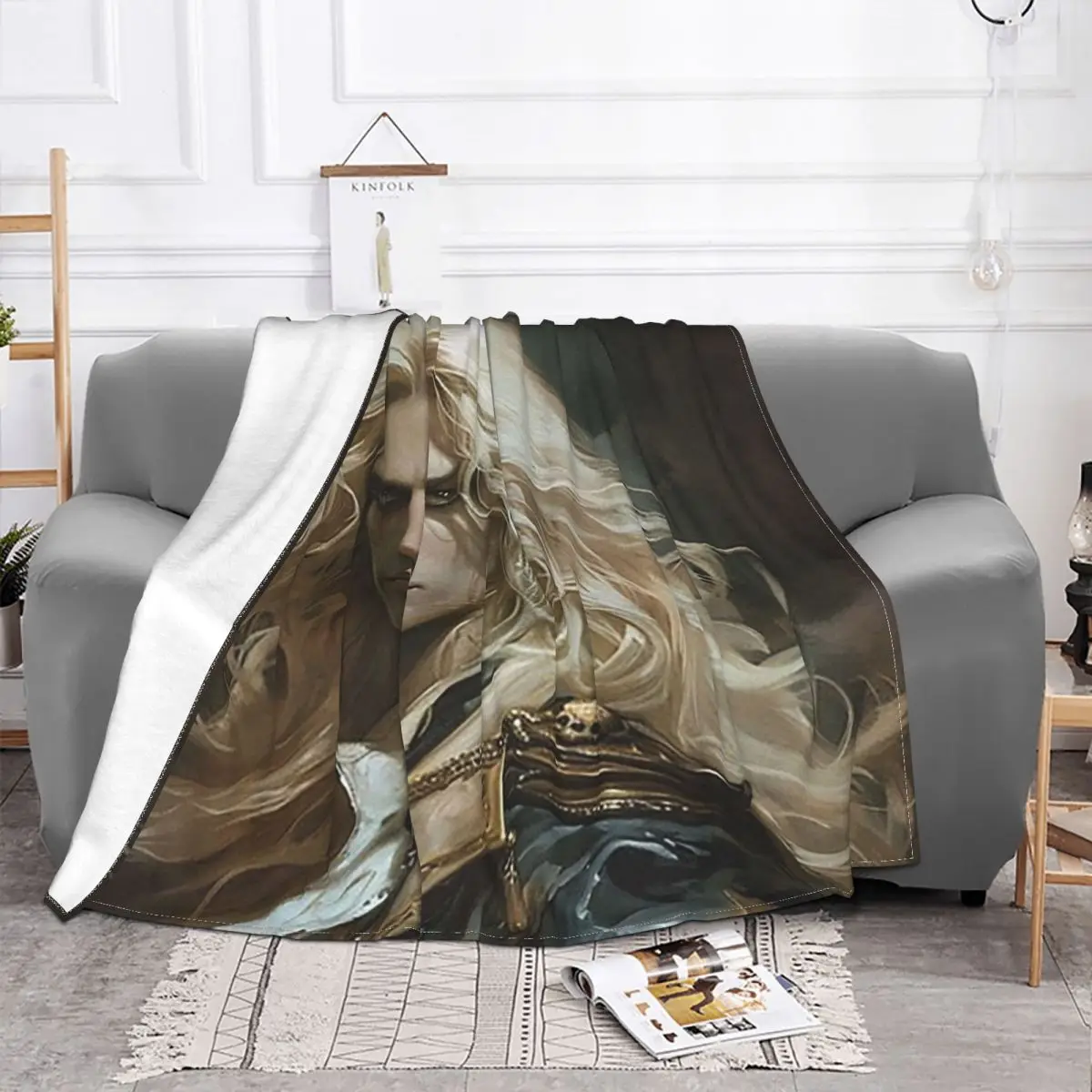 Alucard Castlevania Blanket Soft Warm Flannel Throw Blanket Plush for Bed Living room Picnic Travel Home Sofa