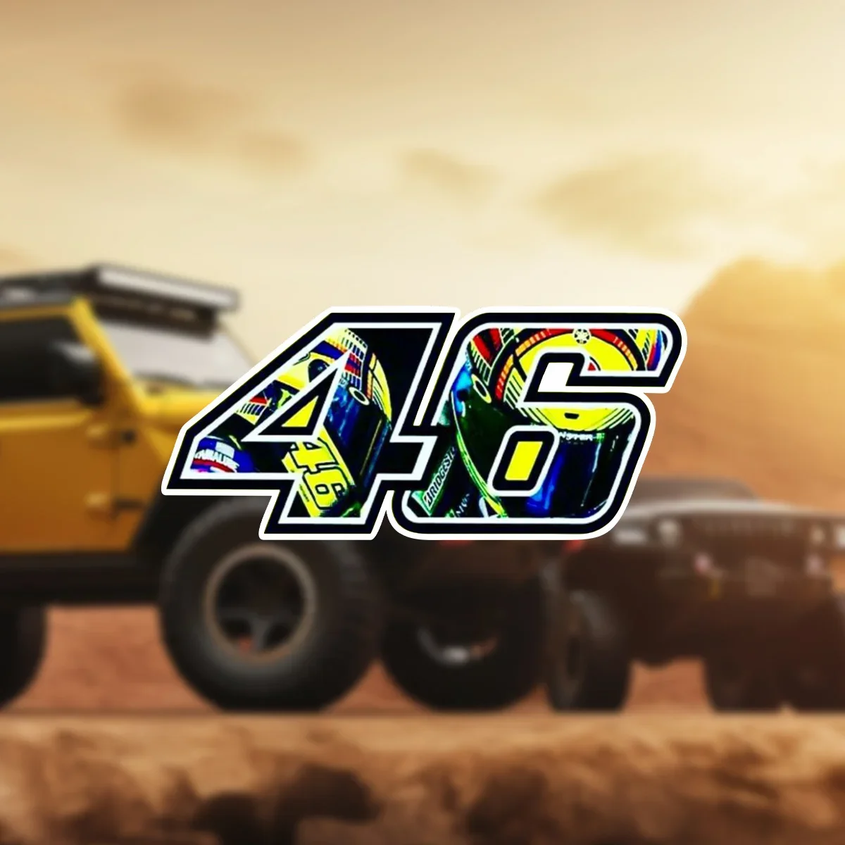 1PC Adorable 46 Racing Sticker - Removable Self-Adhesive Decal for Laptop, Phone Case, Scrapbook | MotoGP Fan Gift, Vivid Print