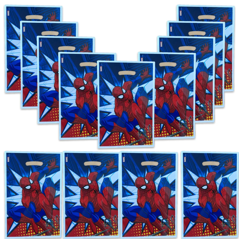 10/20/30pcs Superhero Spider Birthday Party Gift Bags Plastic Candy Bag Boy Party Loot Bag Kids Birthday Party Favors Supplies