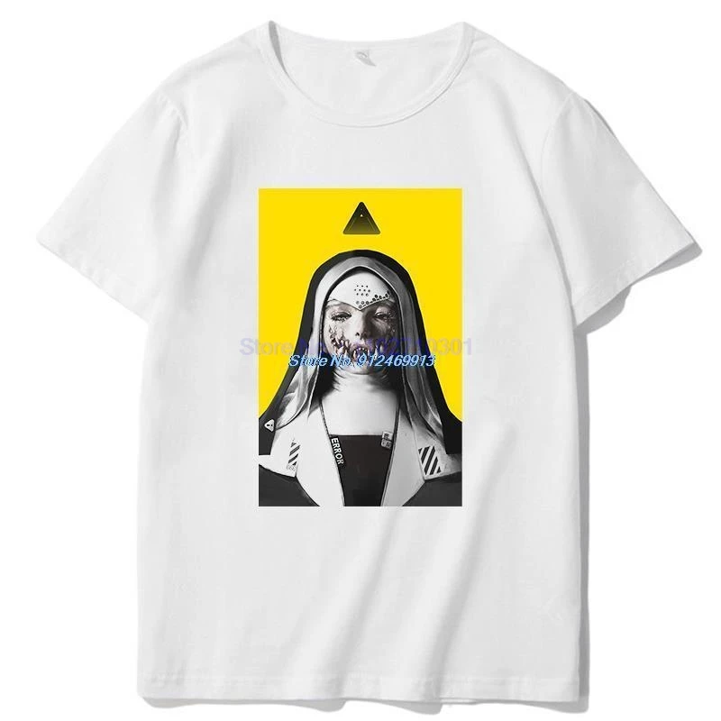 Demonic Nun Nonne Religieuse Horror Goth Gothic Graphic T-Shirt Cotton Short Sleeve Fashion Top New Arrivals in T-Shirts