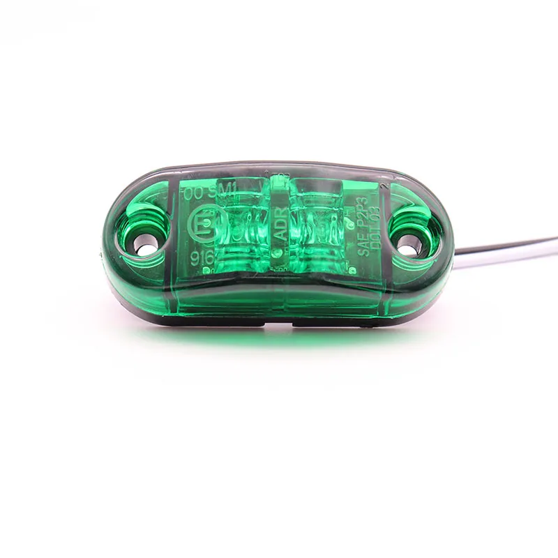 2Pcs 12V / 24V LED Side Marker Lights Car External Lights Warning Tail Lights Trailer lights Truck Auto Lorry Lamp Green New