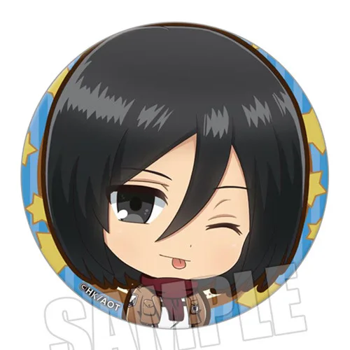 Attack on Titan Badge Levi Captain Hrista Erwin Q Version Anime Brooch Pin Stock Now view 4