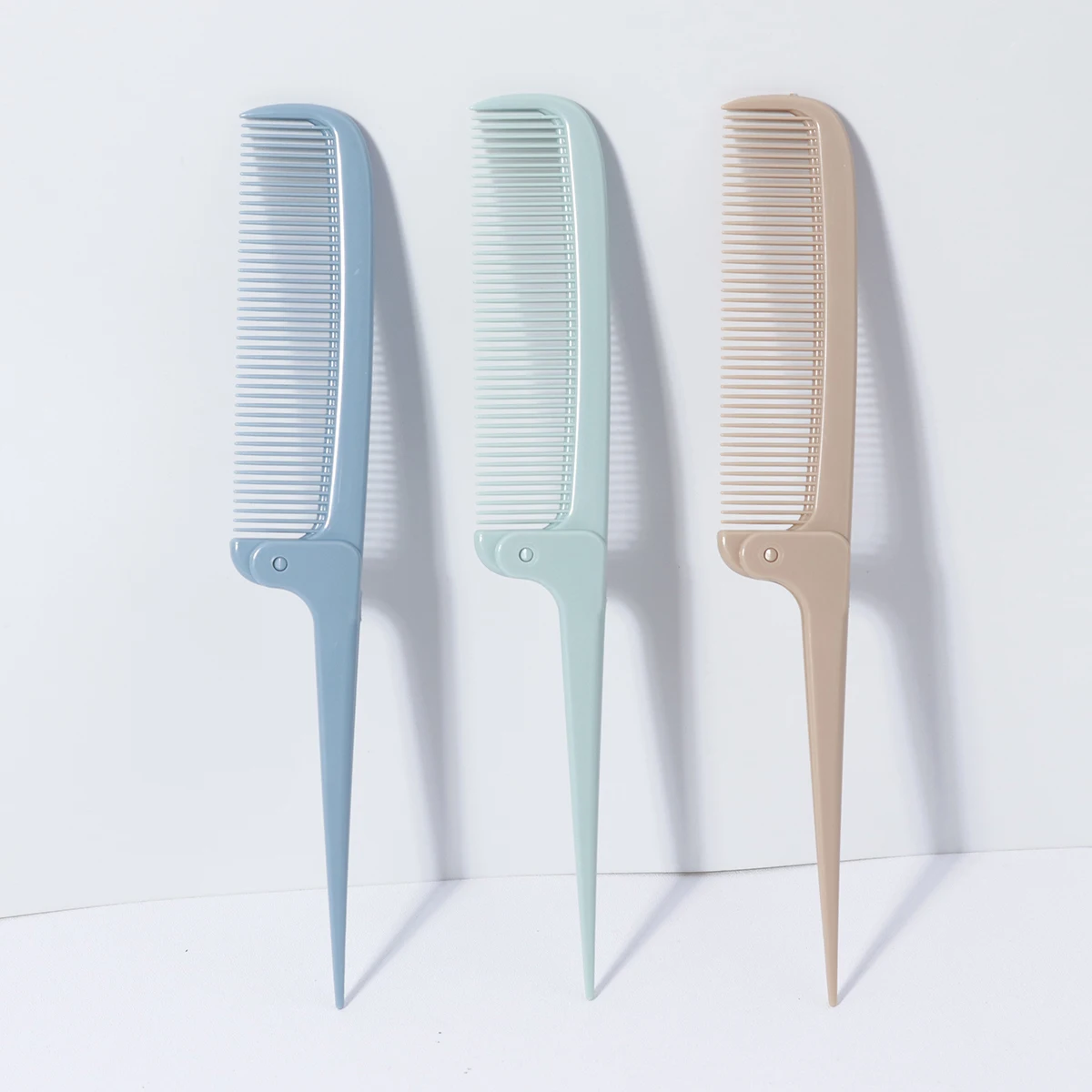 Set sisir ekor runcing, sisir ekor tikus yang dapat dilipat, sisir penata rambut, sisir saku, sisir perjalanan portabel, khusus untuk wig rambut asli