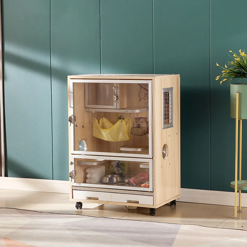 Picture 4: Dragon cat cabinet cage solid wood ecological board pet air conditioner cabinet villa blind date