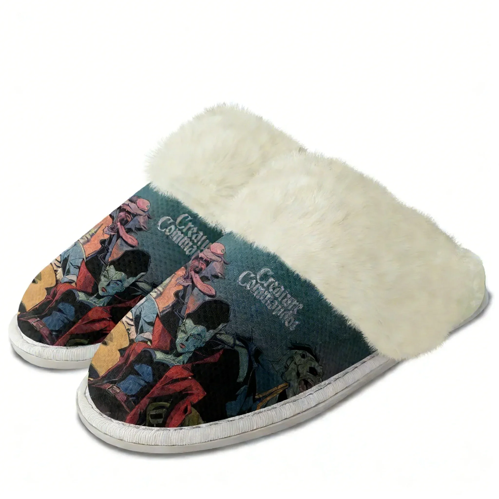 

Creature Commandos Plush Edge Warm Shoes Mens Womens Home Casual Slipper Bedroom Thermal Cotton Lightweight Shoe Custom Slippers