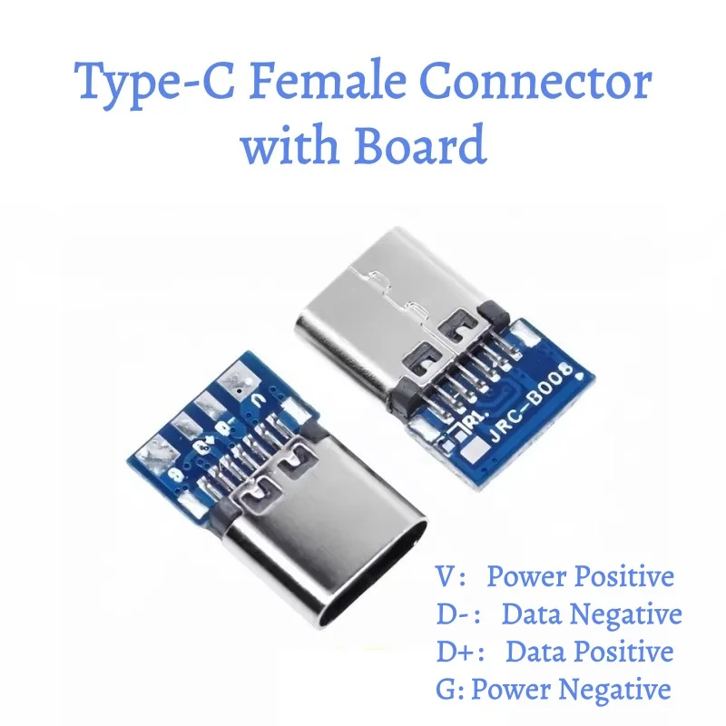 10pcs USB 3.1 Type-C Connector 14 Pin Female/Male Socket receptacle Through Holes PCB 180 Vertical Shield USB-C1