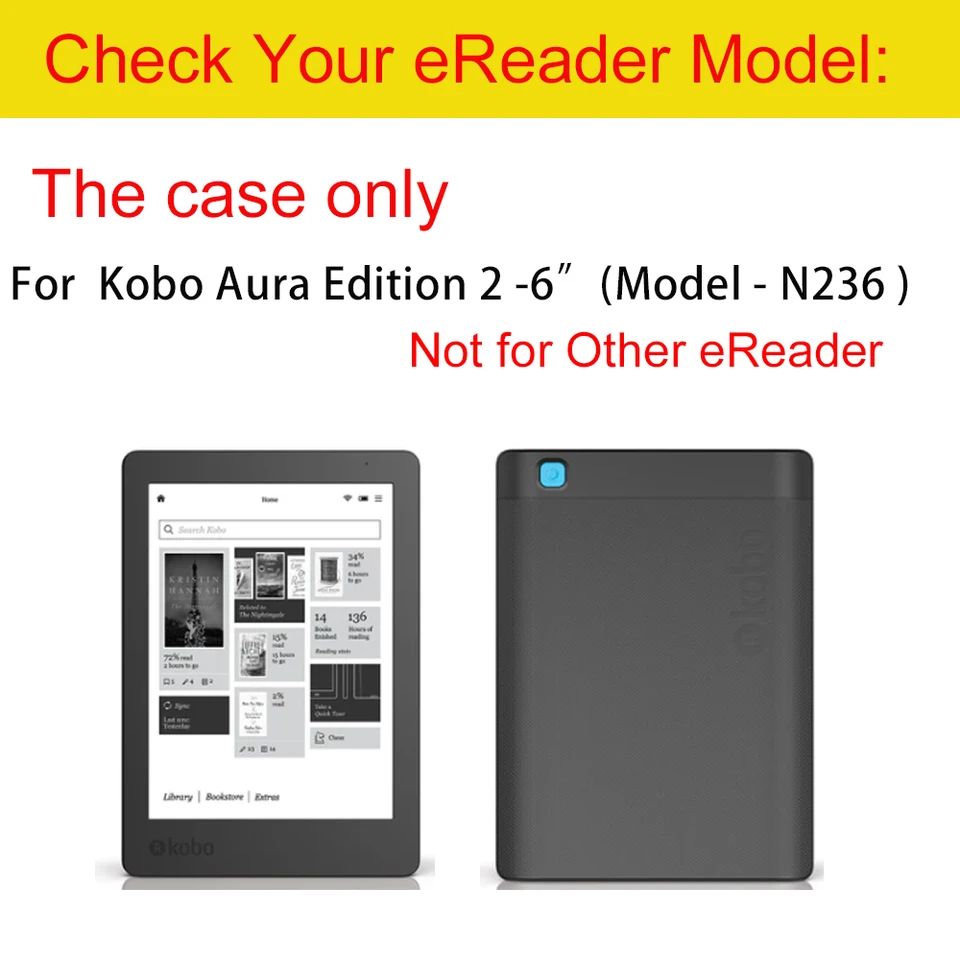 Case for Kobo Aura Edition 2 (6''-inch) HD E Ink Carta EReader