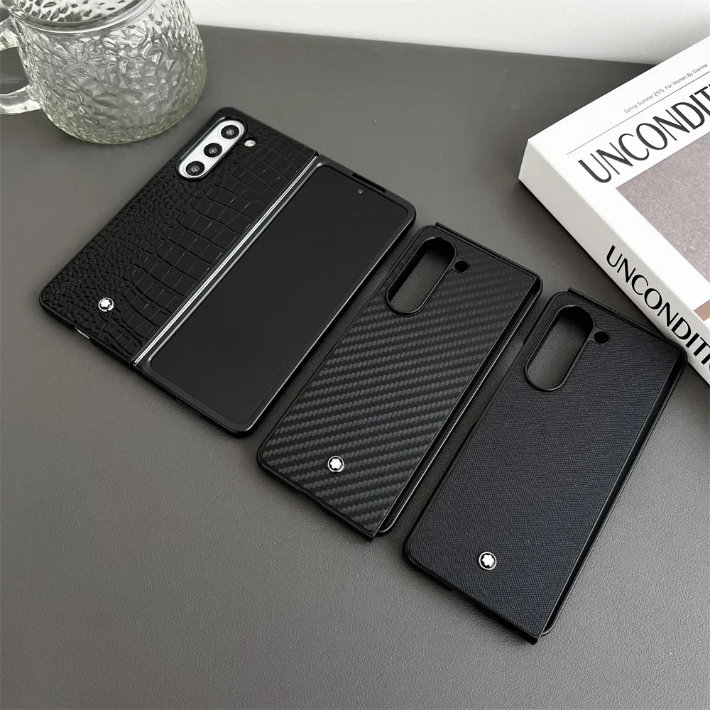 Funda de cuero Sle de negocios de alta gama para Samsung Galaxy Z Fold 7 6 5 4 funda cruzada minimalista a prueba de golpes funda protectora Bla MB