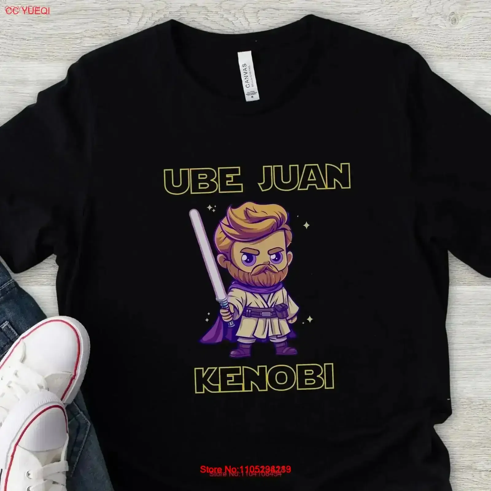 Camiseta Ube Wan Kenobi, guardián galáctico para el amante de la ñame púrpura y fan de la fuerza sensible, pavo real, Humor filipino, informal