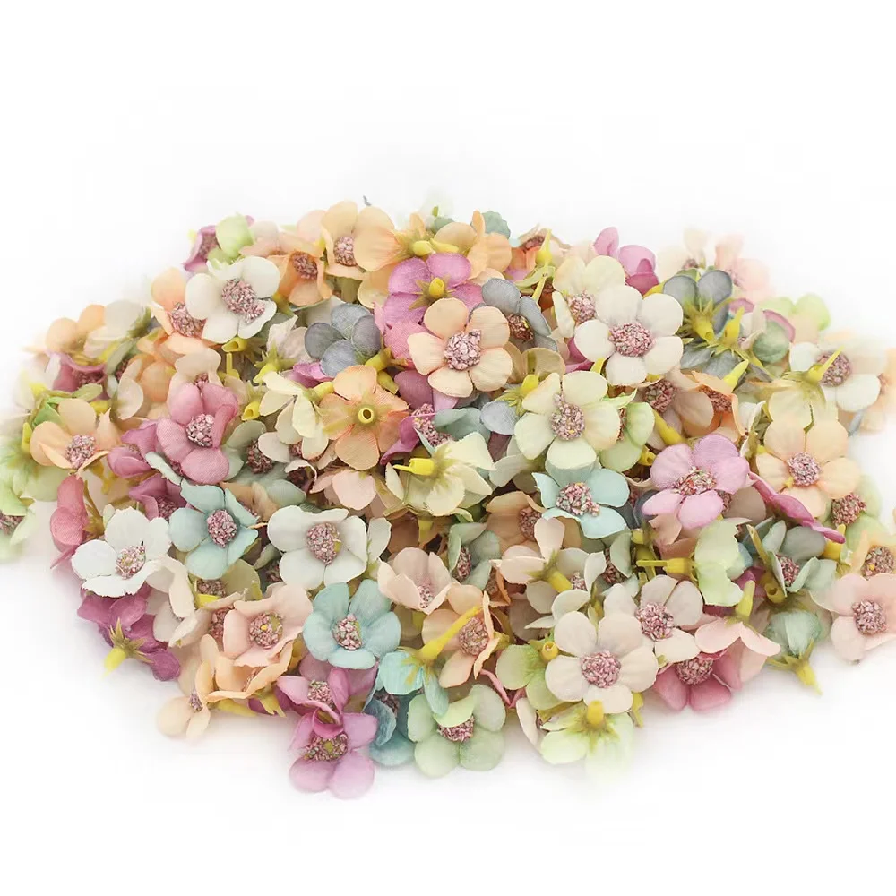 100 Stück 2 cm künstliche Blumenköpfe, künstliche Bastelblumen, kleine Mini-Gänseblümchen-Blumenköpfe, Hochzeitskrone, Kranz, Zubehör, Dekor – Detail 7