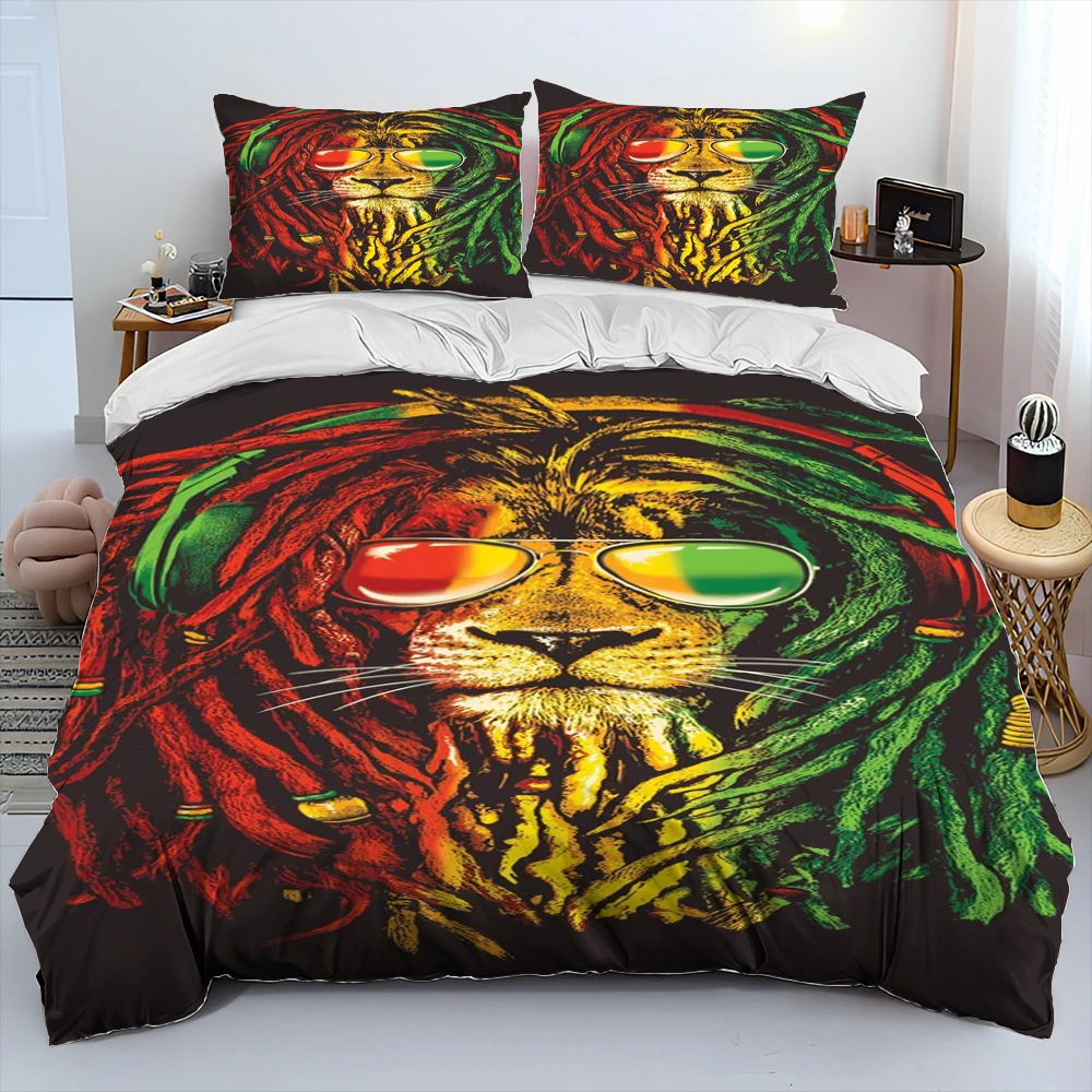 3D Beast Lion Cartoon Animal Comforter Bedding Set,Duvet Cover Bed Set Quilt Cover Pillowcase,King Queen Size Bedding Set Adult