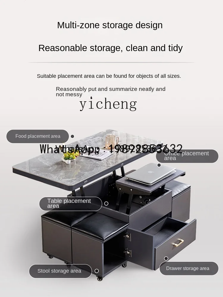 X5  Changing Dining Table Dual-Use Integrated Living Room Home Two-in-One Folding Movable Multifunctional